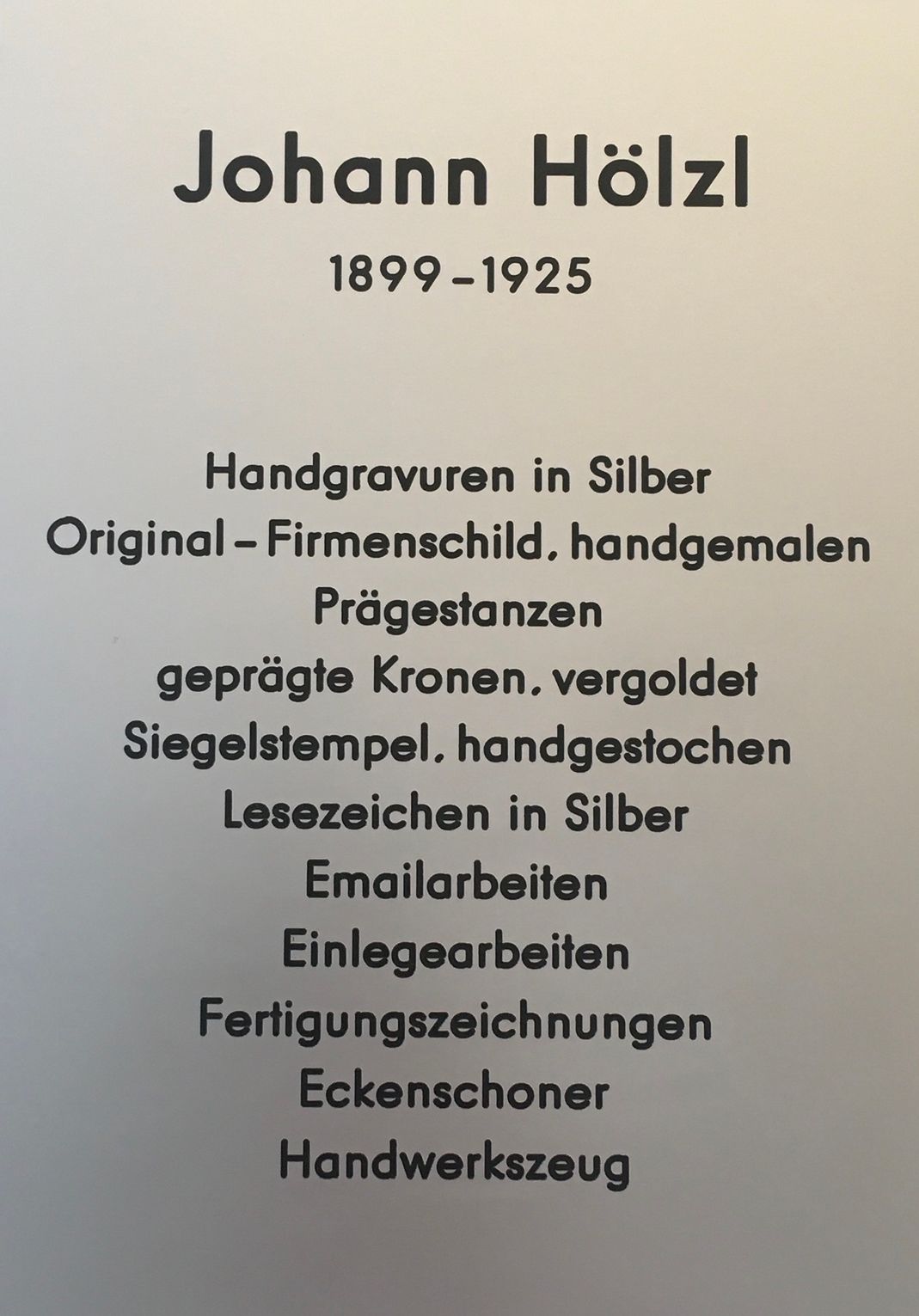 Johann Hölzl 1899-1925
