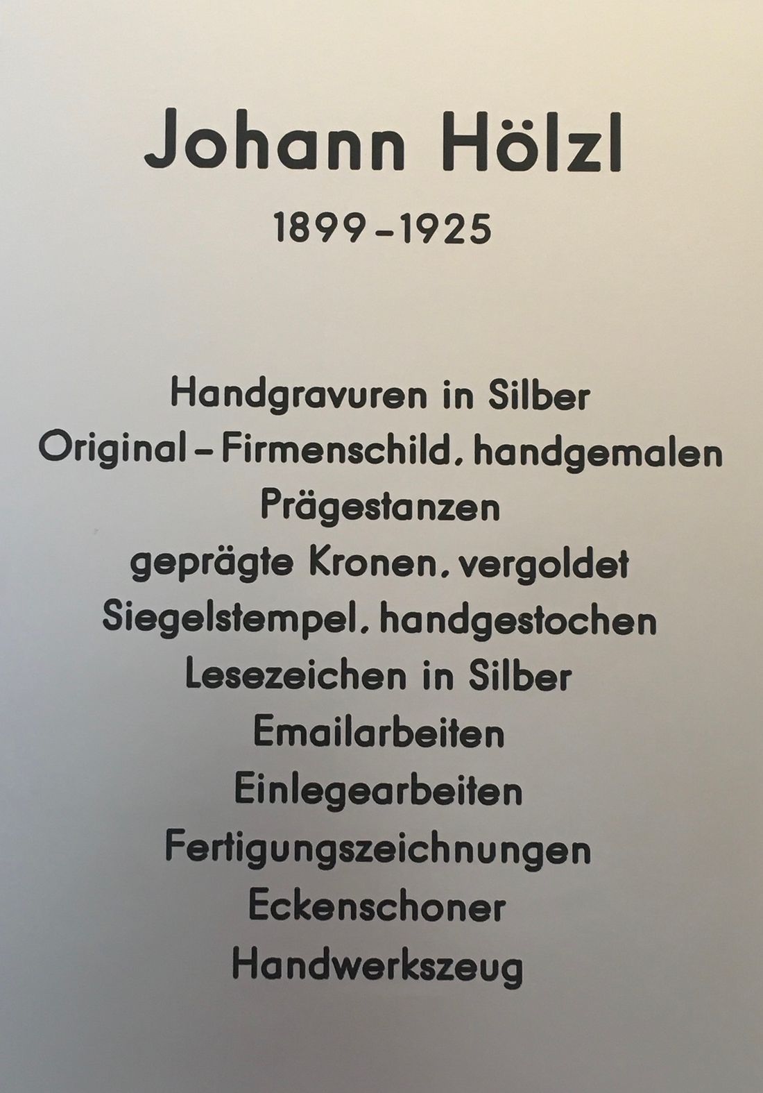 Johann Hölzl 1899-1925